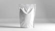 Single white pouch package in portrait orientation on a light background.