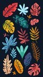 Colorful organic shape doodle collection Funny basic shapes, random childish doodle cutouts of tropical leaf, hand and decorative abstract art on isolated background