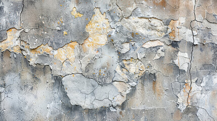 Poster - High-resolution image showcasing the grungy texture of peeling paint on an old wall