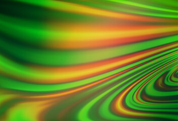 Poster - light green, yellow vector pattern with bent ribbons.