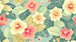 © Krystian - Pastel Floral Pattern With Botanical Elements Colorful Flowers Nature