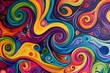 Psychedelic swirls and twirls in bright colors