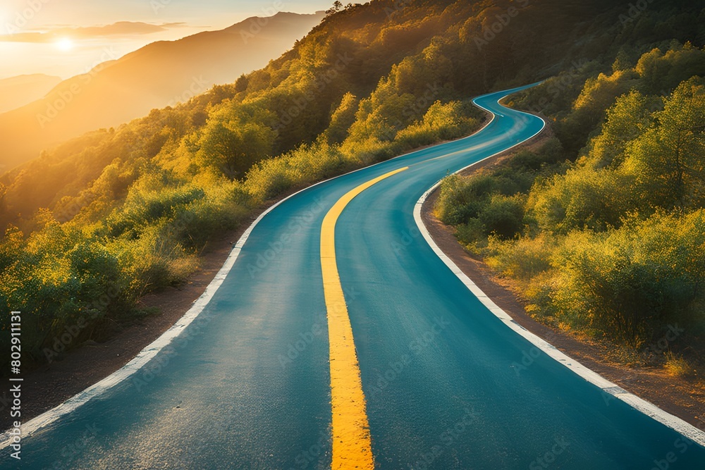 Moving Open Path Hope, failure, goal, reverse, sunrise over meandering paths, hands for ...