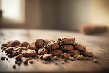 Wall Mural - coffee beans on wooden background