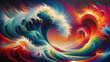A charming and striking work abstract unique wave