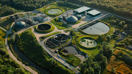 Poster -  waste-to-energy facilities converting organic waste into electricity and heat.