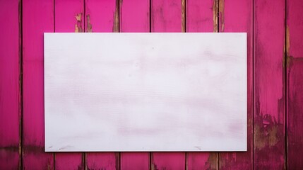 Wall Mural - Blank paper sheet on old violet wooden wall.