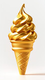 Fototapeta  - gold soft serve on white background