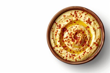 Hummus topped with paprika 