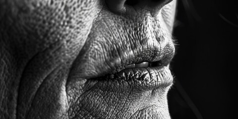 Poster - Close-up portrait of a man in black and white, suitable for various projects