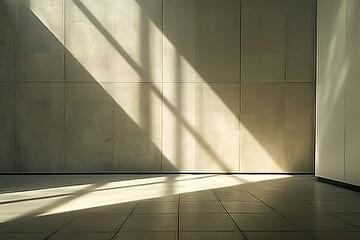 Wall Mural - The subtle interplay of light and shadow on a blank wall