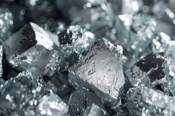 Poster - A pile of ice cubes stacked on top of each other. Suitable for food and beverage concepts