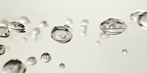 Poster - Water droplets suspended in the air, suitable for various design projects.