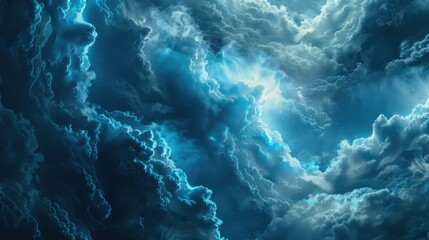 Aufkleber - A serene sky with fluffy clouds. Perfect for backgrounds