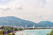 Patong Beach coastline viewed from Kalim Bay in the morning, Phuket, Thailand