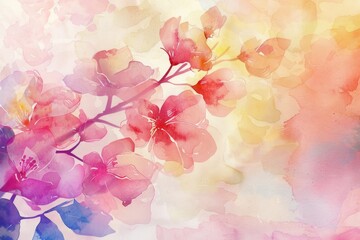 Poster - Beautiful watercolor painting of a bunch of flowers, perfect for various design projects