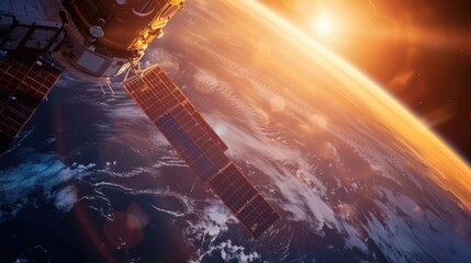 Poster - A breathtaking view of the Earth from a space station. Suitable for educational materials and science publications