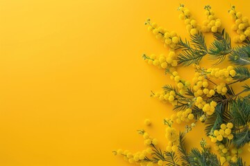 Poster - Bright yellow flowers on a matching yellow background. Perfect for spring or summer designs