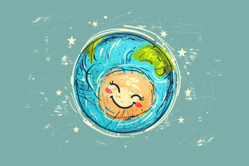 Poster - Illustration of a child wearing a space suit, suitable for educational materials