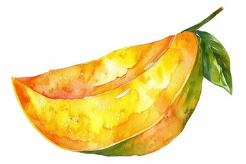 Poster - Vibrant watercolor illustration of a sliced orange. Perfect for food and beverage designs