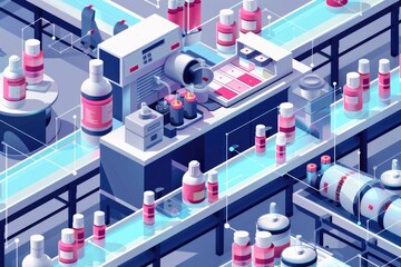 Poster - A bunch of bottles displayed on a shelf. Ideal for product showcasing