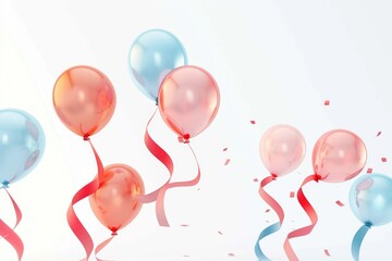 Poster - Vibrant image of balloons, ribbons, and confetti, perfect for celebrations and parties