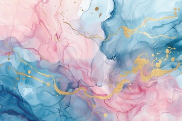 Poster - Close-up view of a vibrant pink and blue painting, suitable for artistic projects