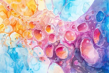 Sticker - Detailed close up of a painting depicting water and bubbles, ideal for artistic projects