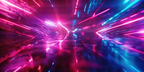 Poster - Vibrant lights captured in a long exposure shot. Perfect for abstract backgrounds