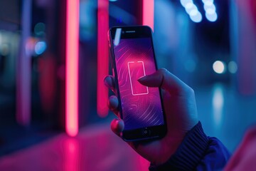 Poster - A person holding a cell phone, suitable for technology concepts