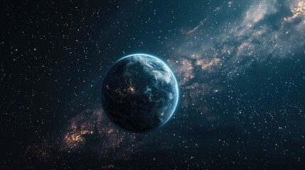 Aufkleber - Earth seen from space with stars in the background. Suitable for educational projects