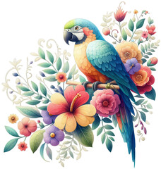 Naklejka na meble Winged Wonder: Exquisite Watercolor Bird - Unleash Your Creative Spirit with This Perfectly Crafted PNG