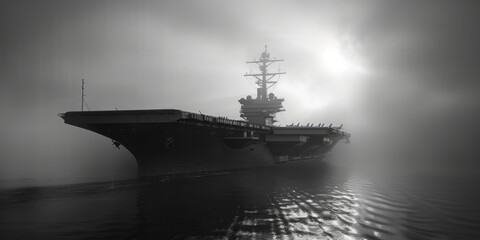 Canvas Print - A large ship sailing on calm waters. Suitable for travel brochures