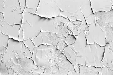Poster - A white wall with peeling paint, suitable for background or texture use