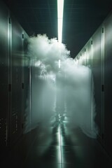 Poster - A cloud installation in a hallway. Perfect for interior design projects