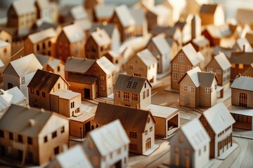Aufkleber - Detailed close up of a model of a town, suitable for architectural and urban planning concepts