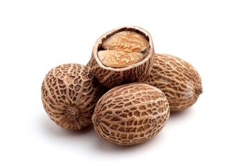 Poster - A group of nuts sitting on top of each other. Perfect for food and nutrition concepts