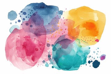 Poster - A vibrant watercolor painting with a variety of colors. Perfect for adding a pop of color to any project