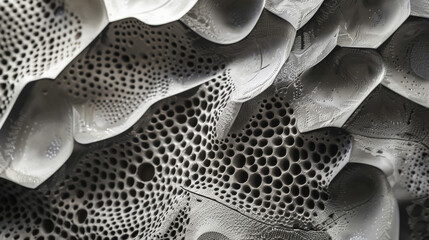 Aufkleber - Close-up of a monochrome textured surface with intricate shadow patterns