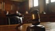 © ParinApril - Gavel striking a wooden surface, the action capturing the decisive moment of authority and judgement in a courtroom