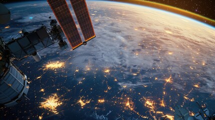 Poster - A stunning satellite view of Earth at night. Perfect for educational and scientific projects