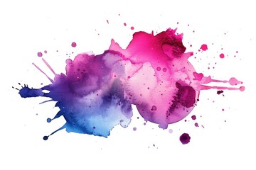 Poster - Abstract watercolor splash painting in pink and blue colors. Suitable for various design projects