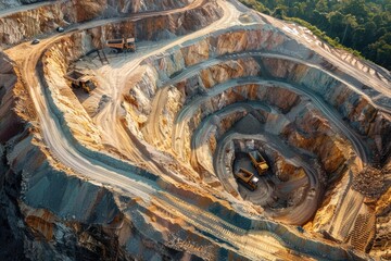 Poster - An expansive open pit filled with dirt, suitable for construction projects