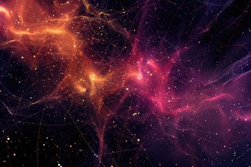 Poster - A vibrant space filled with purple and yellow stars. Ideal for various design projects