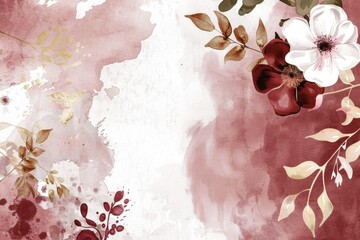 Poster - Vibrant painting of flowers on a bold red background. Perfect for adding a pop of color to any design project