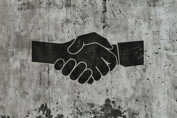 Poster - Image of a handshake in monochrome, suitable for business concepts