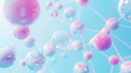 Poster - Abstract background with an interconnected network and color spheres 