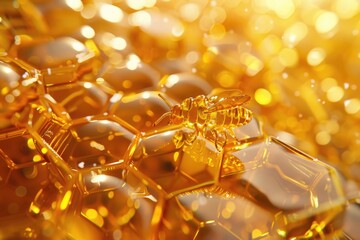 Poster - A close-up view of a bunch of gold cubes. Ideal for financial concepts
