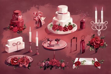 Poster - Assorted objects displayed on a table, suitable for multiple concepts