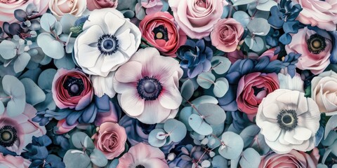 Poster - Close up shot of a beautiful bouquet of flowers. Perfect for floral arrangements